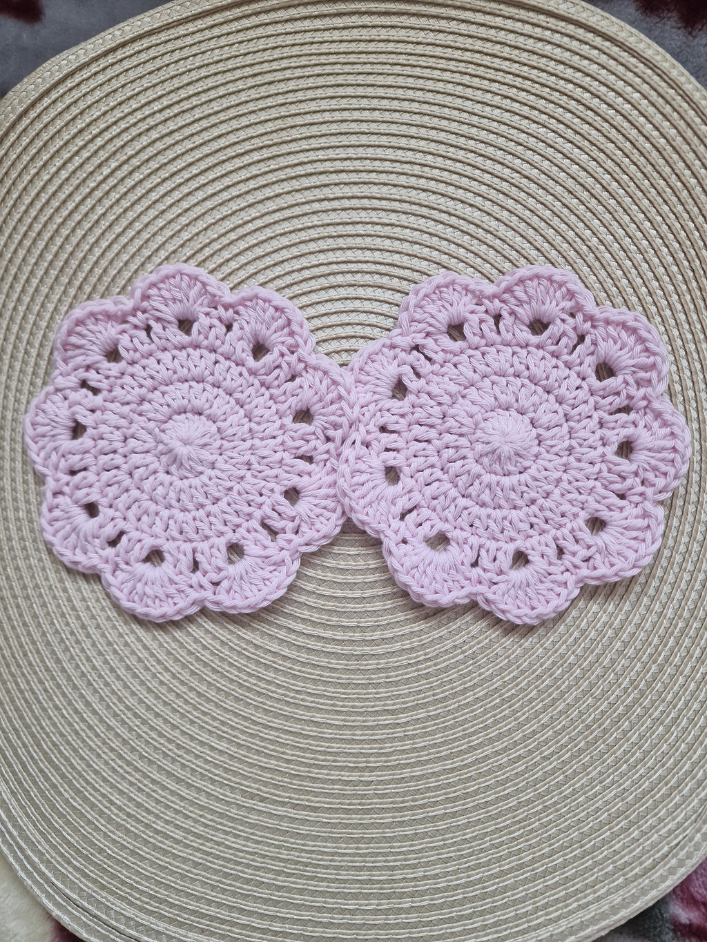 Crochet Coasters Set: Absorbent Cotton Drink Coasters, Table Protection